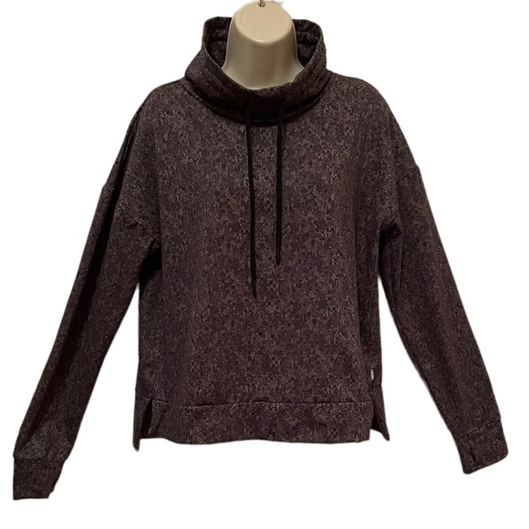 Mondetta Women’s Pullover Fleece Cowl Neck Crop Shirt  Sweatshirt size Large - Picture 1 of 9